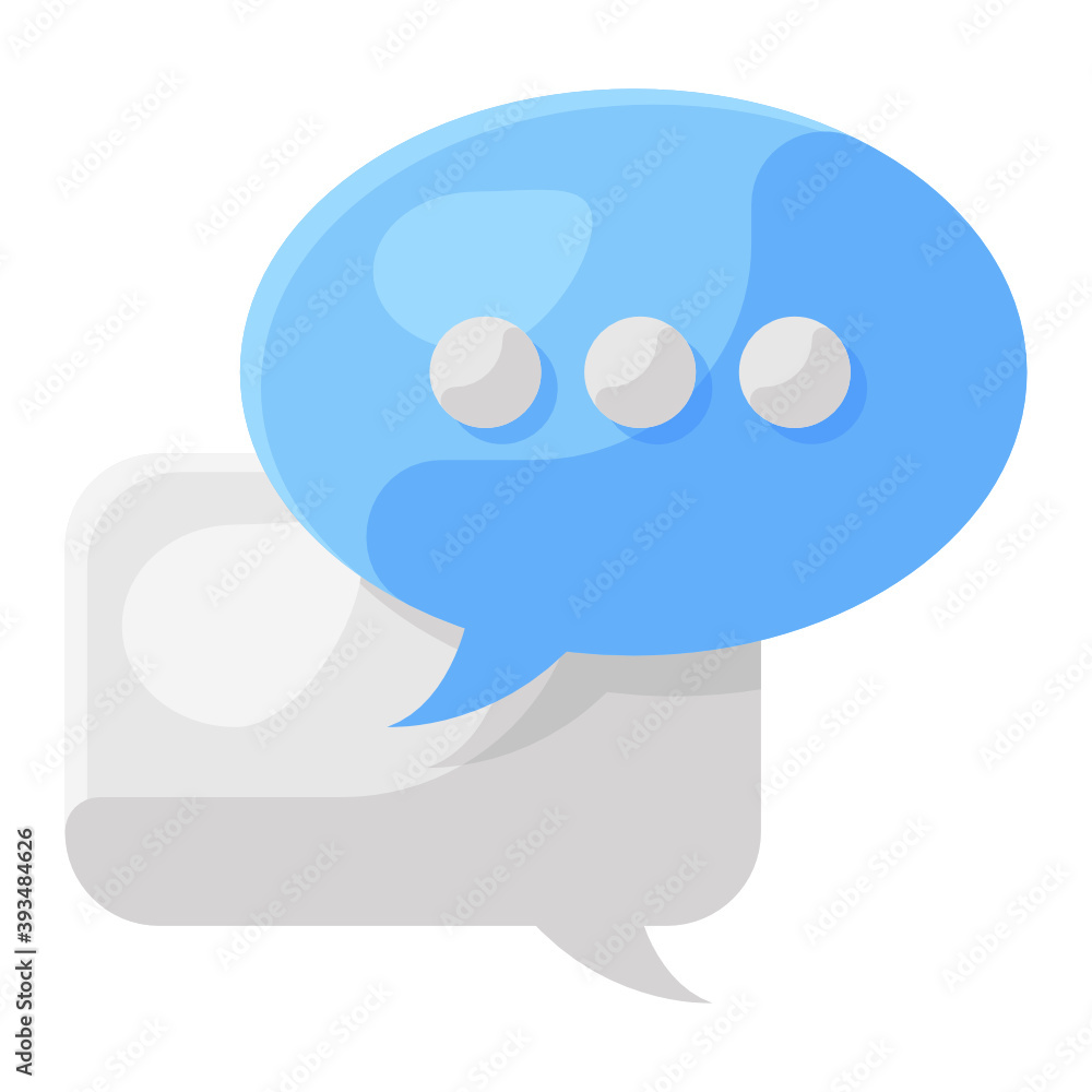 Two chat bubbles denoting communication icon Two chat bubbles denoting communication icon