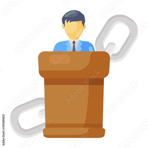 
Flat icon of orator, editable vector 

