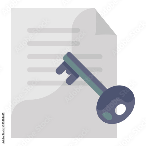 
Folded paper, with key, file encryption icon
