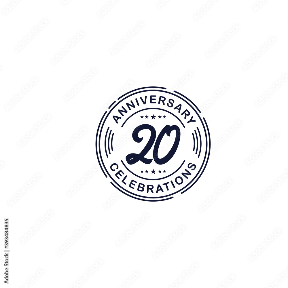 20 Years Anniversary Celebration Retro Vector Template Design Illustration 20 Years Anniversary Celebration Retro Vector Template Design Illustration