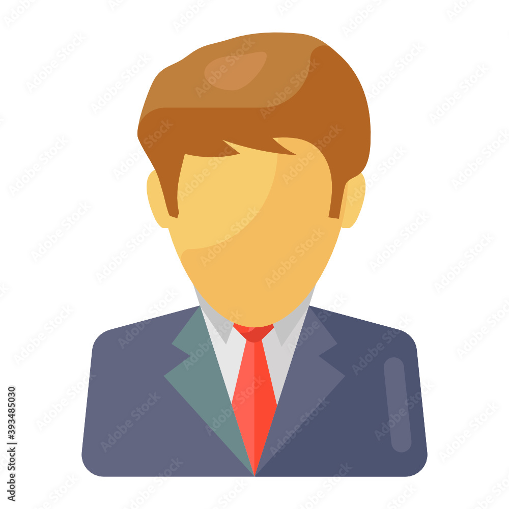 A flat style of businessman icon
A flat style of businessman icon
