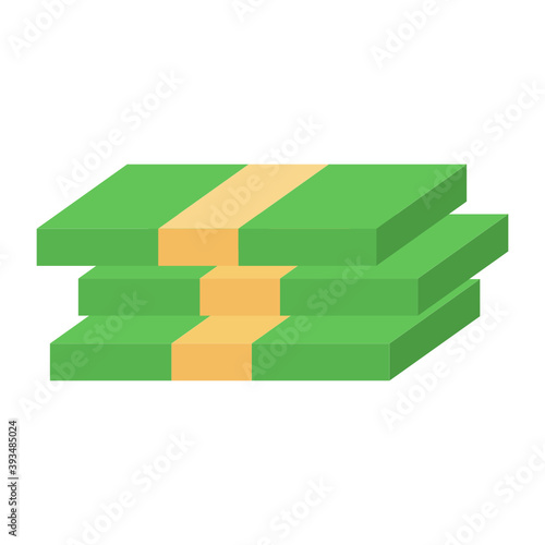 
Paper currency icon in flat design, banknotes vector 
