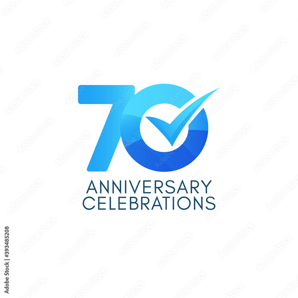 70 Years Anniversary Celebration Blue Gradient Vector Template Design Illustration 70 Years Anniversary Celebration Blue Gradient Vector Template Design Illustration