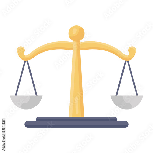 
An icon of balance scale, justice symbol 
