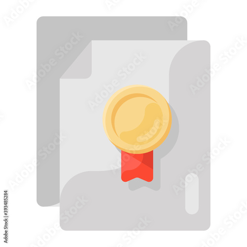 
Design of achievement certificate icon, sketchy vector of diploma 
