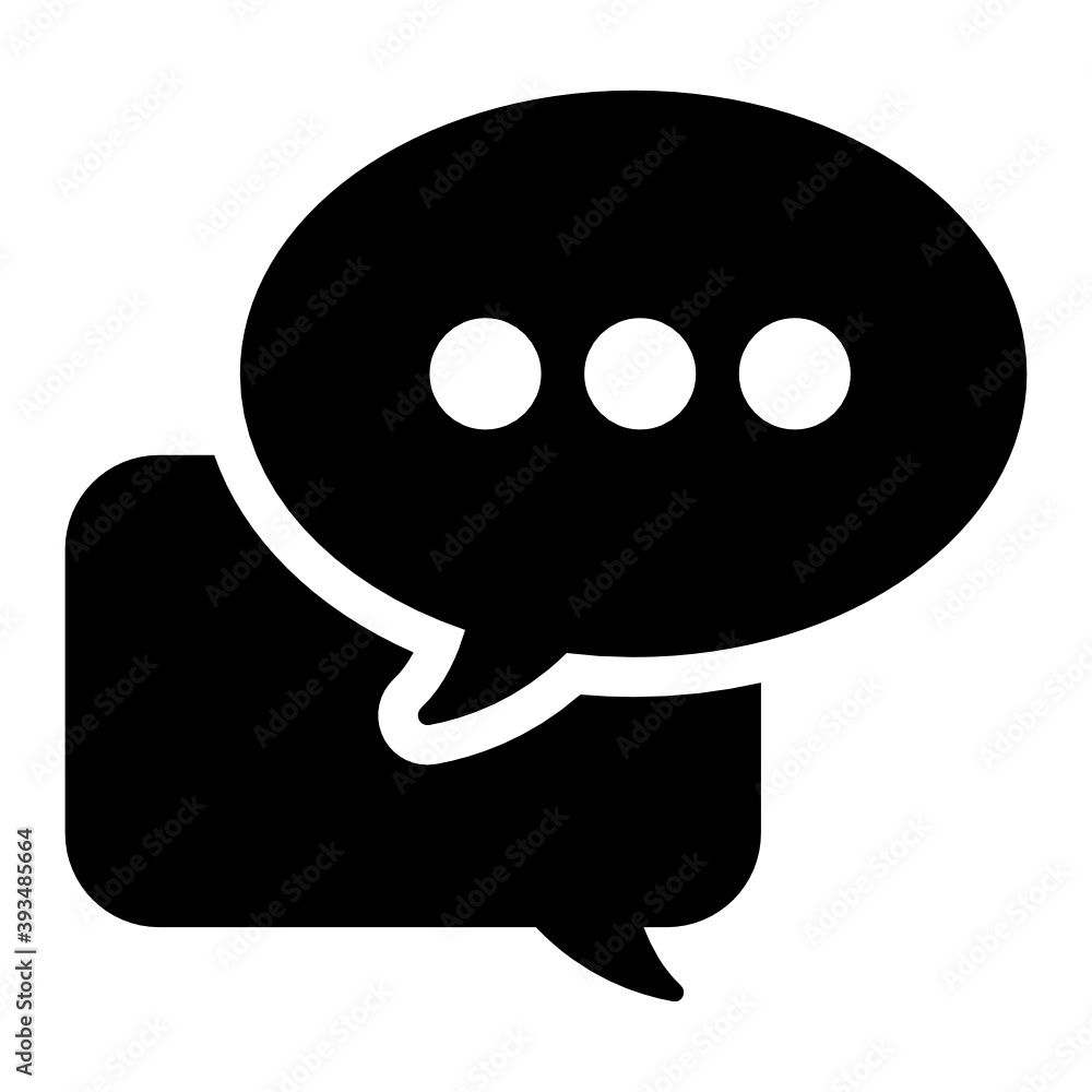 Two chat bubbles denoting communication icon Two chat bubbles denoting communication icon