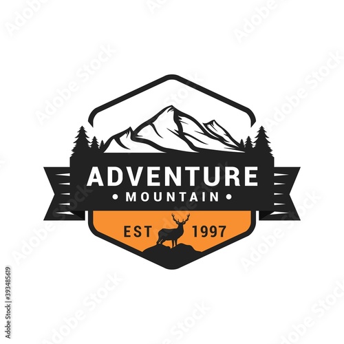 Mountain adventure logo icon vector template. Premium design mountain logo adventure.