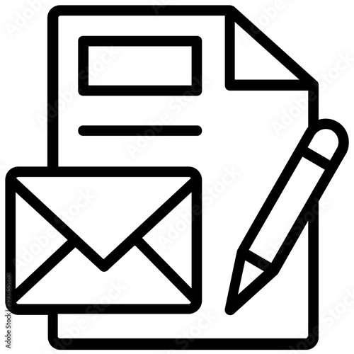 
Document, email. The open envelope containing letter correspondence 
