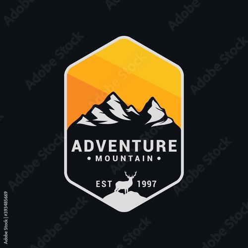 Mountain adventure logo icon vector template. Premium design mountain logo adventure.
