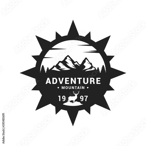 Mountain adventure logo icon vector template. Premium design mountain logo adventure.