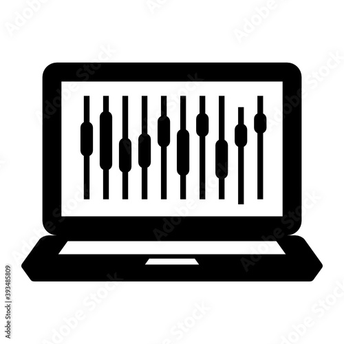 
Volume equalizer vector, online music adjuster in flat style 
