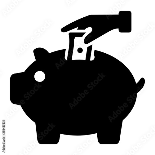 
Flat design of piggy bank icon

