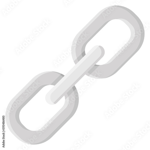 
Flat icon of chainlink, flat vector 
