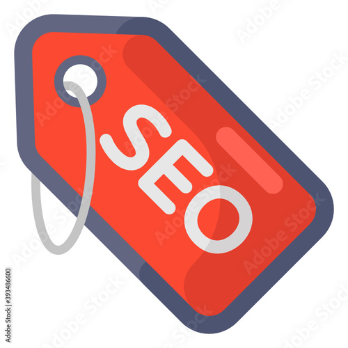
Flat icon of meta tag, seo tag vector 
