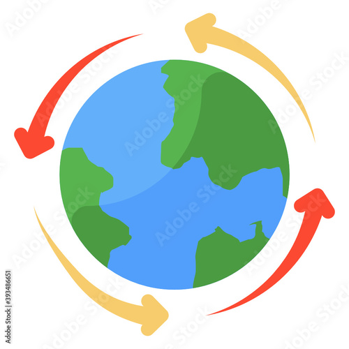 
Trendy flat icon of around the world 
