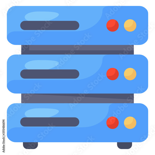 
Server rack icon in modern flat style 
