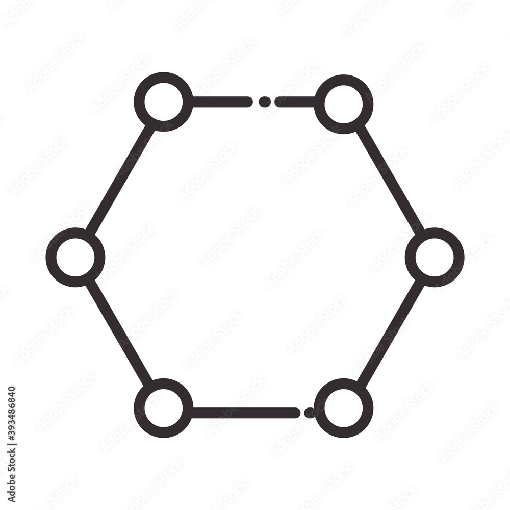 biology chemistry particle science element line icon style biology chemistry particle science element line icon style