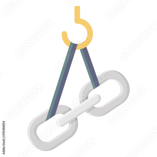 
Flat icon of hook link 
