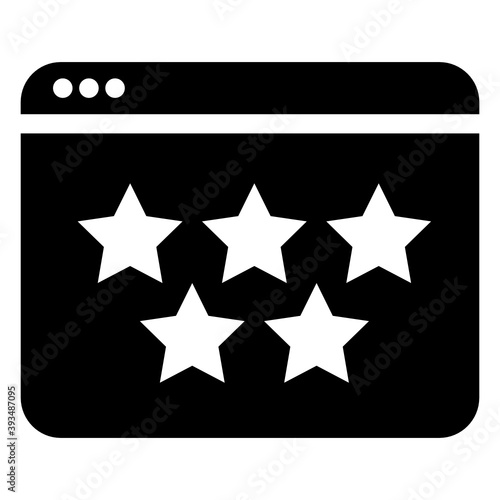
Flat vector of stars inside webpage, website ranking icon 
