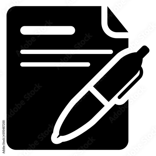 
Paper with pencil, blogging in flat style 
