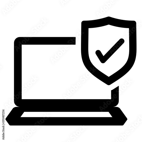 
Icon of shield with system denoting secure system 
