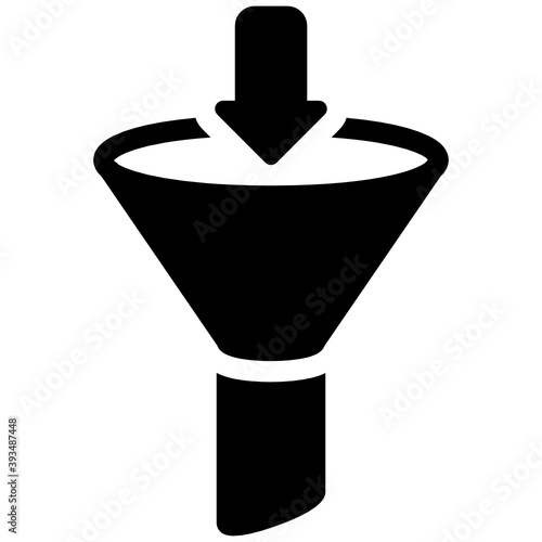 
Trendy flat icon of download funnel 
