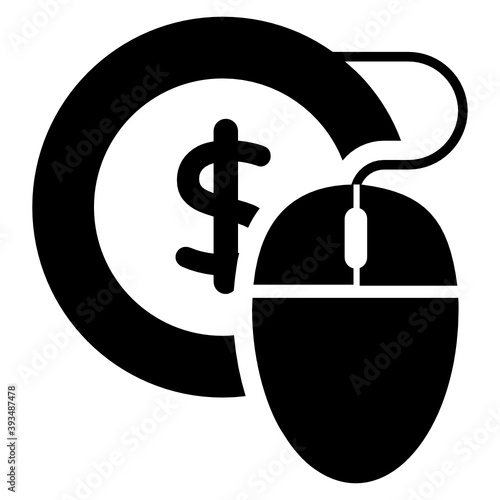 
Mouse with dollar currency symbolising pay per click concept 
