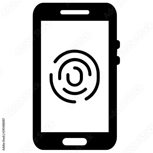 
An icon design of mobile fingerprint lock, flat style vector 
