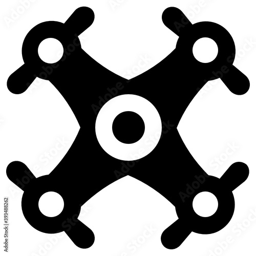 
Flat vector style of drone technology device, flying nanocopter 
