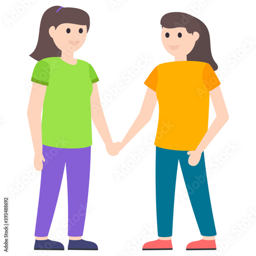 Flat Friendship Character 