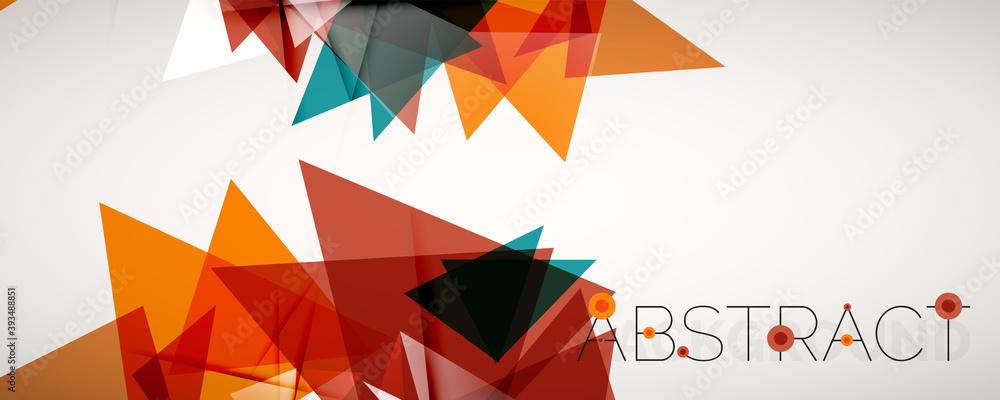 Obraz premium Geometric abstract background. Color triangle shapes. Vector illustration for covers, banners, flyers and posters and other designs