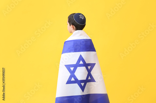 Little boy with the flag of...