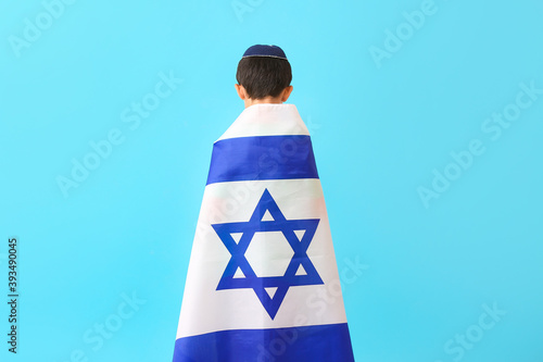 Little boy with the flag of...