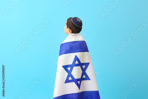 Little boy with the flag of...