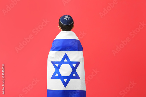 Little boy with the flag of...