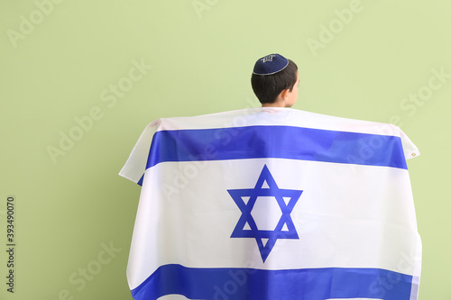 Little boy with the flag of...