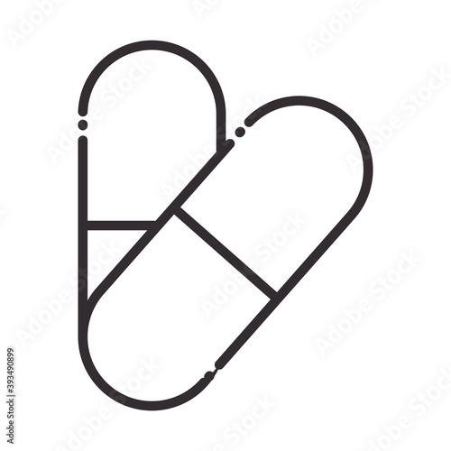 biology medical capsule medicine science element line icon style