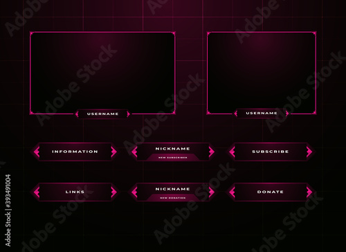 twitch streamer panel overlay set