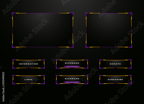 Fotografi twitch streamer panel overlay set