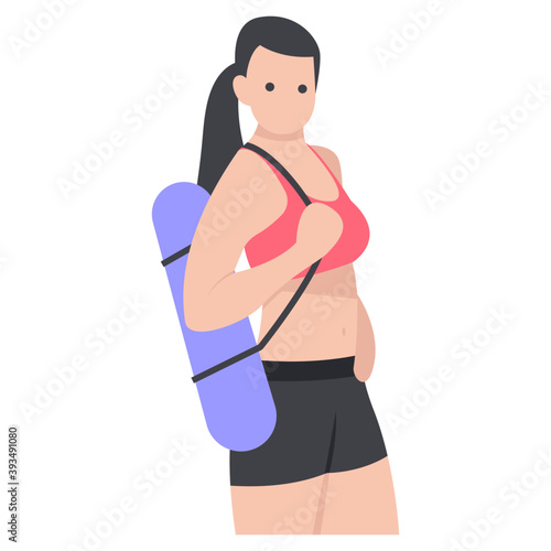 Sportswoman Flat Vector 