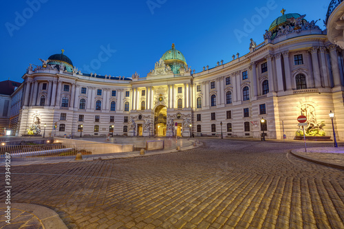 The famous Hofburg with the Heldenplatz in Vienna at night