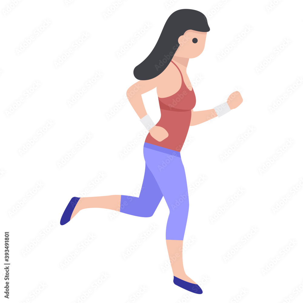 Female Runner Vector 