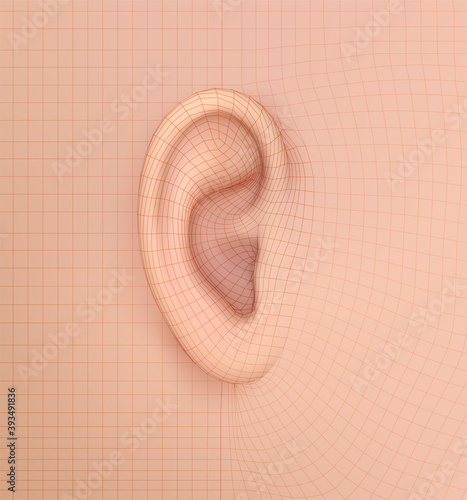 vector human ear. hearing treatment, plastic surgery, implantation