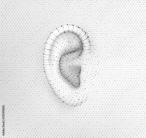 vector human ear. hearing treatment, plastic surgery, implantation