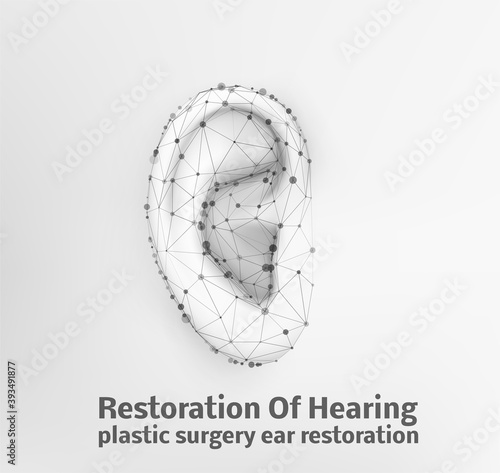 vector human ear. hearing treatment, plastic surgery, implantation