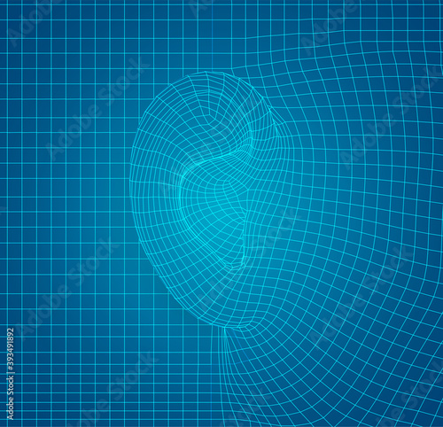 vector human ear. hearing treatment, plastic surgery, implantation