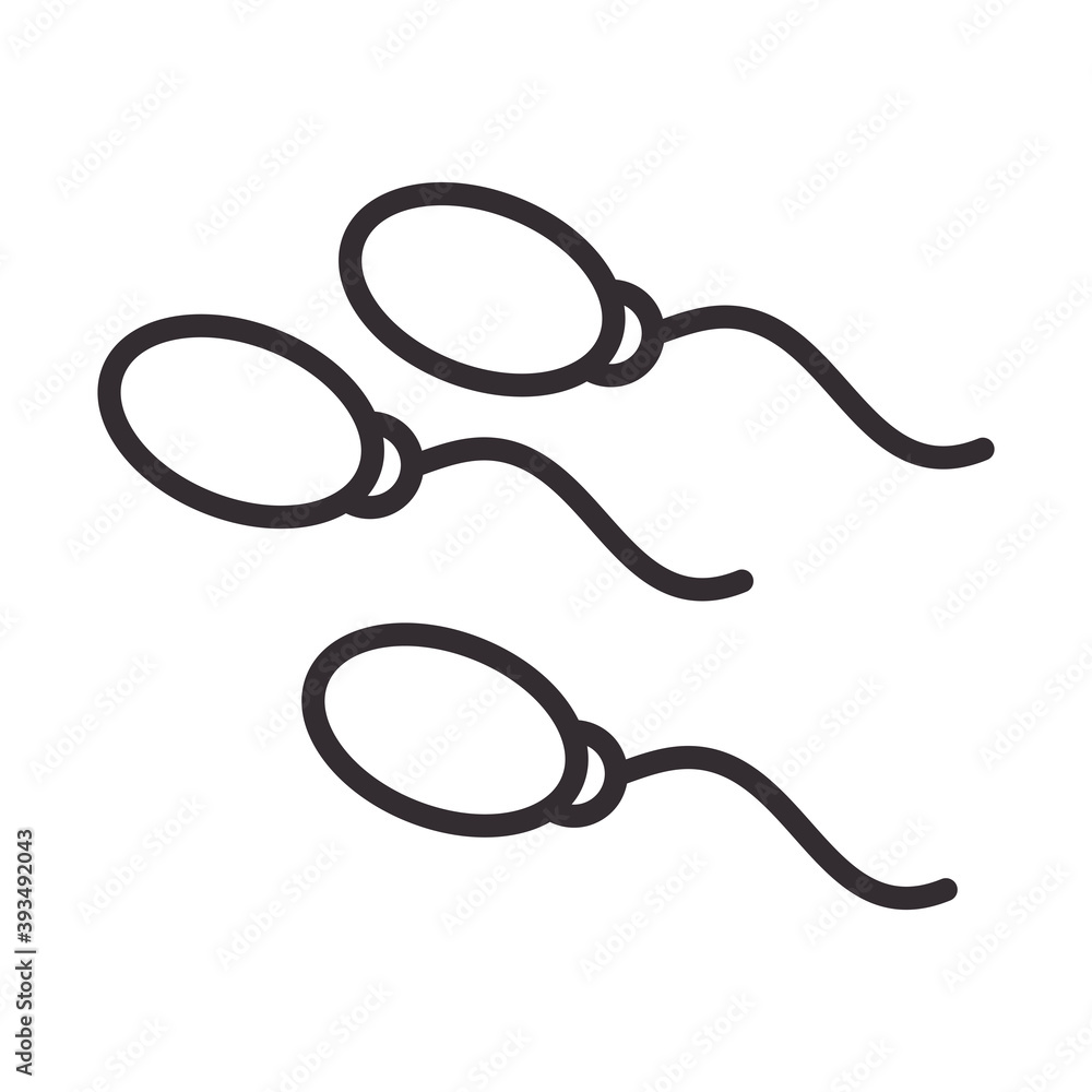 biology sperm science element line icon style