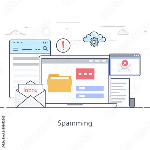 Spamming Flat Illustration