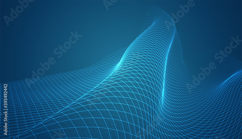 abstract vector 3d background with bends and wave