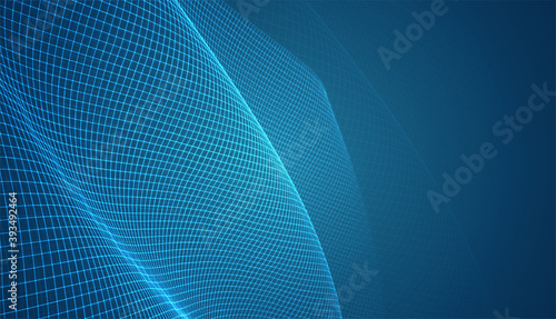 abstract vector 3d background with bends and wave